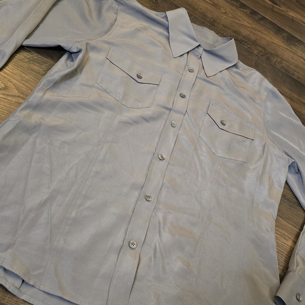 Pendleton Gambler‎ Shirt Womens 12 Gray Button Up Pockets Suit Coordinate Blazer